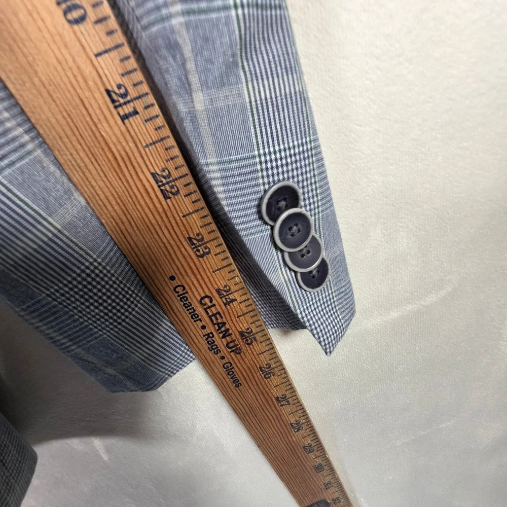 Michael Kors Blazer Men's 40R Blue Plaid Sport Coat Preppy Business Stretch